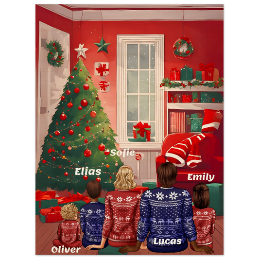 Personlig julefamiliebilde på tre - Trykk Uttrykk Print Material (Store description) #