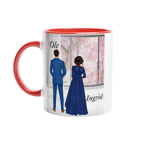 Tilpasset bryllups-keramikkkopp med farget innside - Trykk Uttrykk Print Material (Store description) #