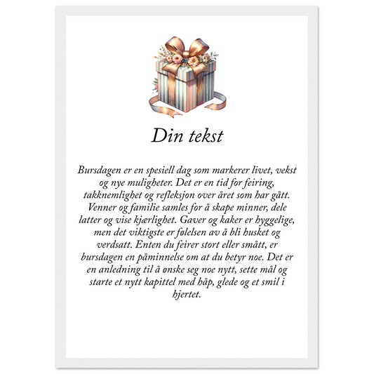 Tilpasset premium plakat i halvmatt papir med treramme – 95 bursdagsdesign - Trykk Uttrykk Print Material