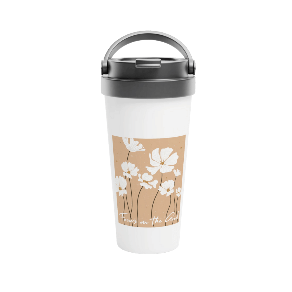 Hvitt reisekrus i rustfritt stål - 29 inspirasjonsdesign (15 oz) - Trykk Uttrykk Print Material