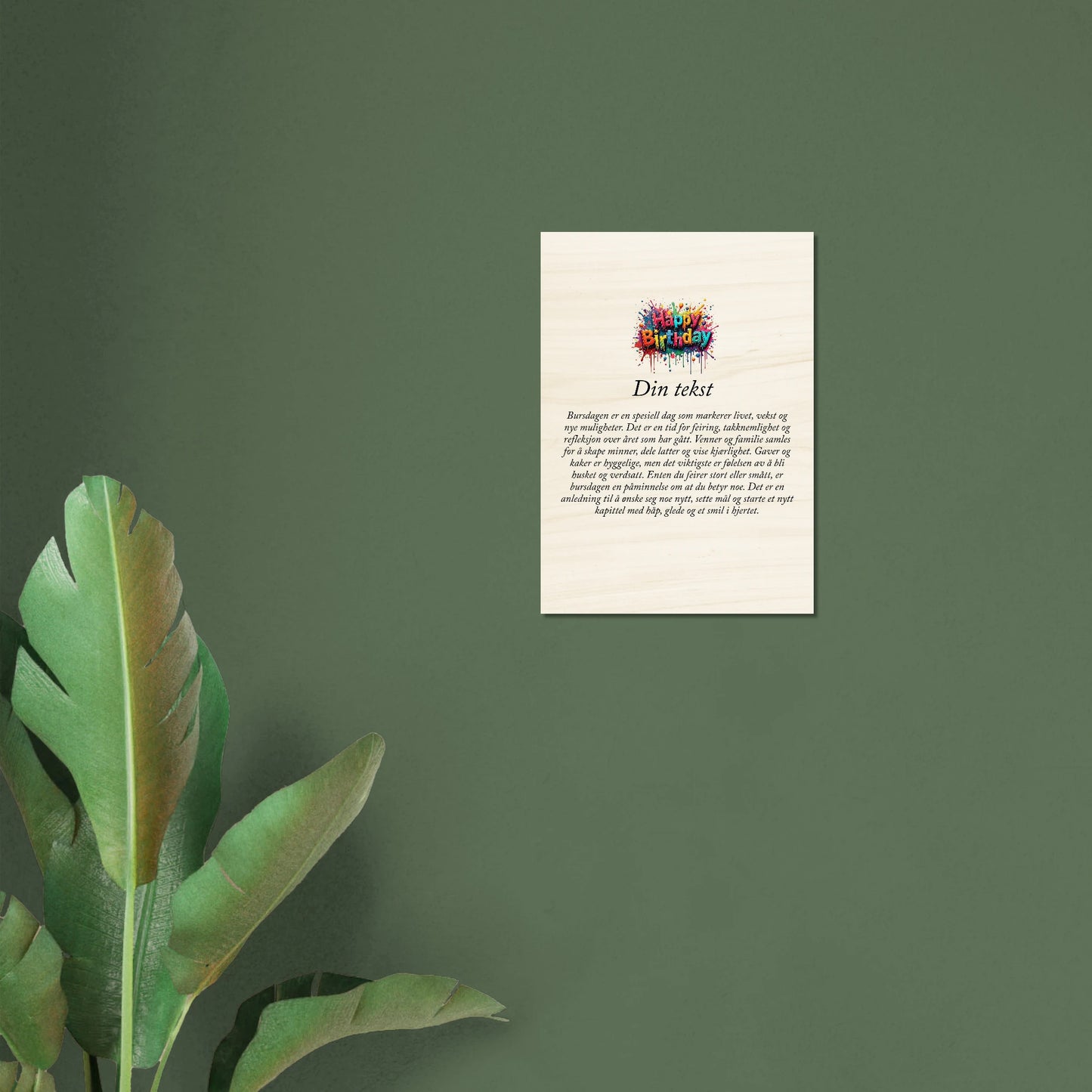 Tilpasset bilde på tre – 95 bursdagsdesign - Trykk Uttrykk Print Material