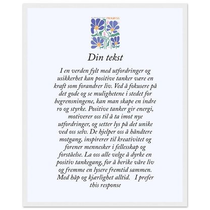 Personlig plakat i halvmatt papir med treramme – 29 inspirasjonsdesign - Trykk Uttrykk Print Material