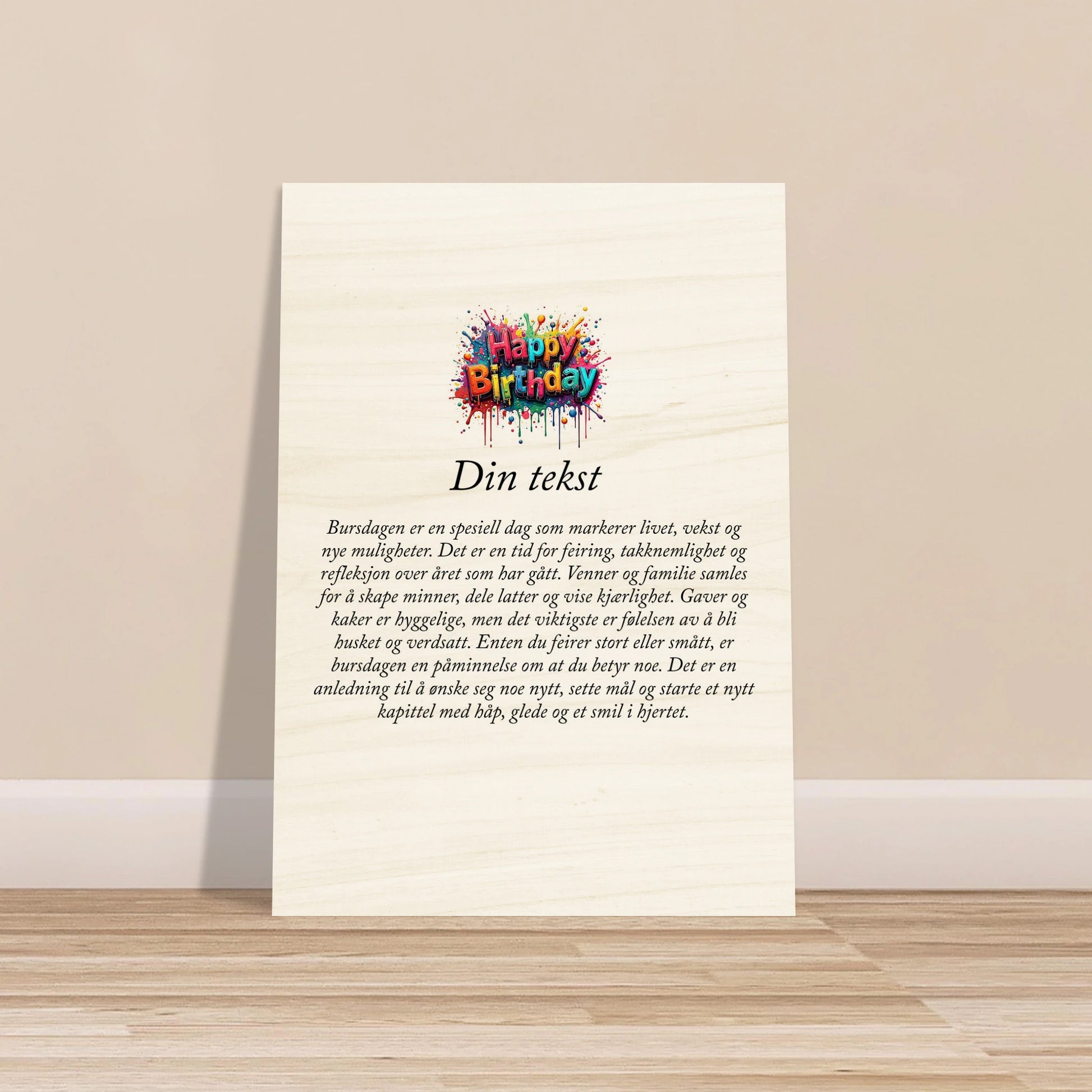 Tilpasset bilde på tre – 95 bursdagsdesign - Trykk Uttrykk Print Material