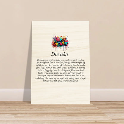 Tilpasset bilde på tre – 95 bursdagsdesign - Trykk Uttrykk Print Material