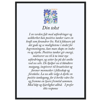 Personlig plakat i halvmatt papir med treramme – 29 inspirasjonsdesign - Trykk Uttrykk Print Material