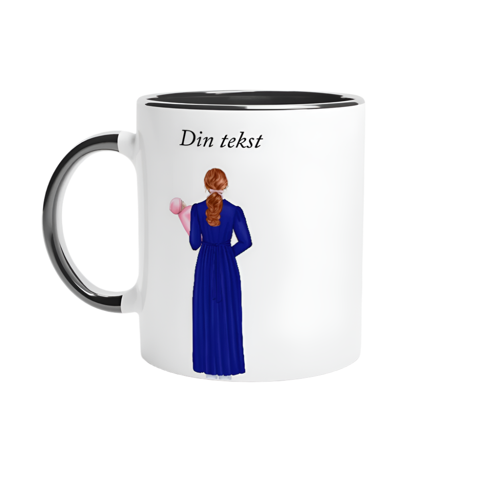 Tilpasset krus for nyfødt – hvitt keramisk med farget innside (11 oz) - Trykk Uttrykk Print Material (Store description) #