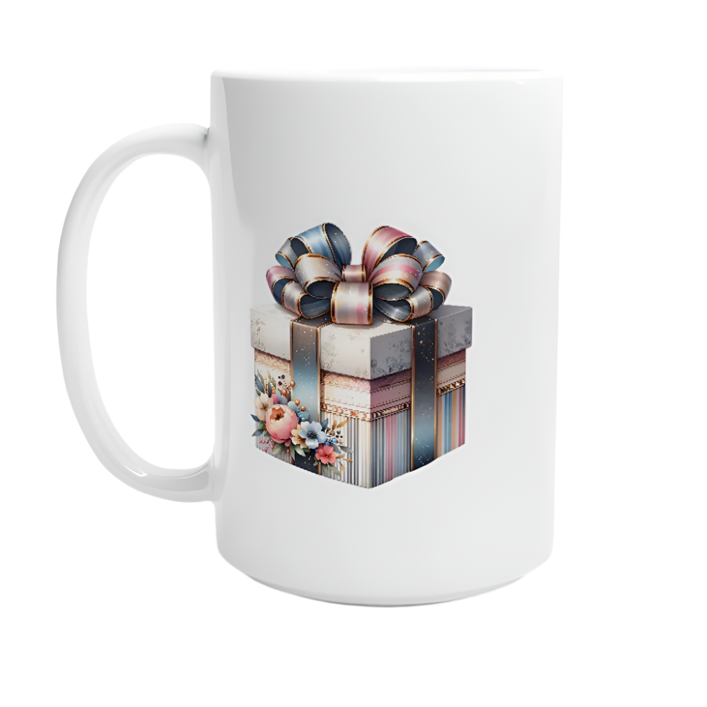 Hvit 15 oz keramikkopp – 95 bursdagsdesign - Trykk Uttrykk Print Material (Store description) #