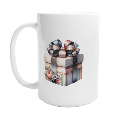 Hvit 15 oz keramikkopp – 95 bursdagsdesign - Trykk Uttrykk Print Material (Store description) #