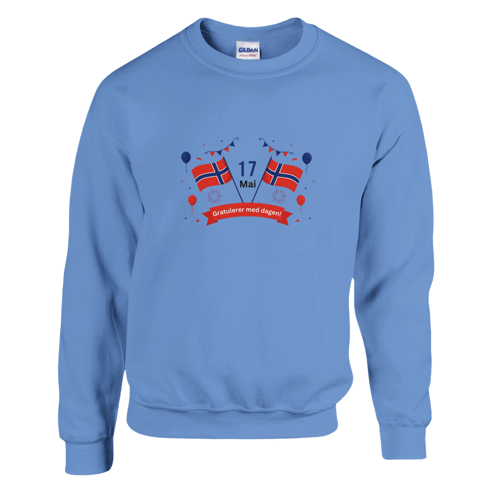 Klassisk unisex genser med rund hals – 17 design for 17. mai - Trykk Uttrykk Print Material (Store description) #