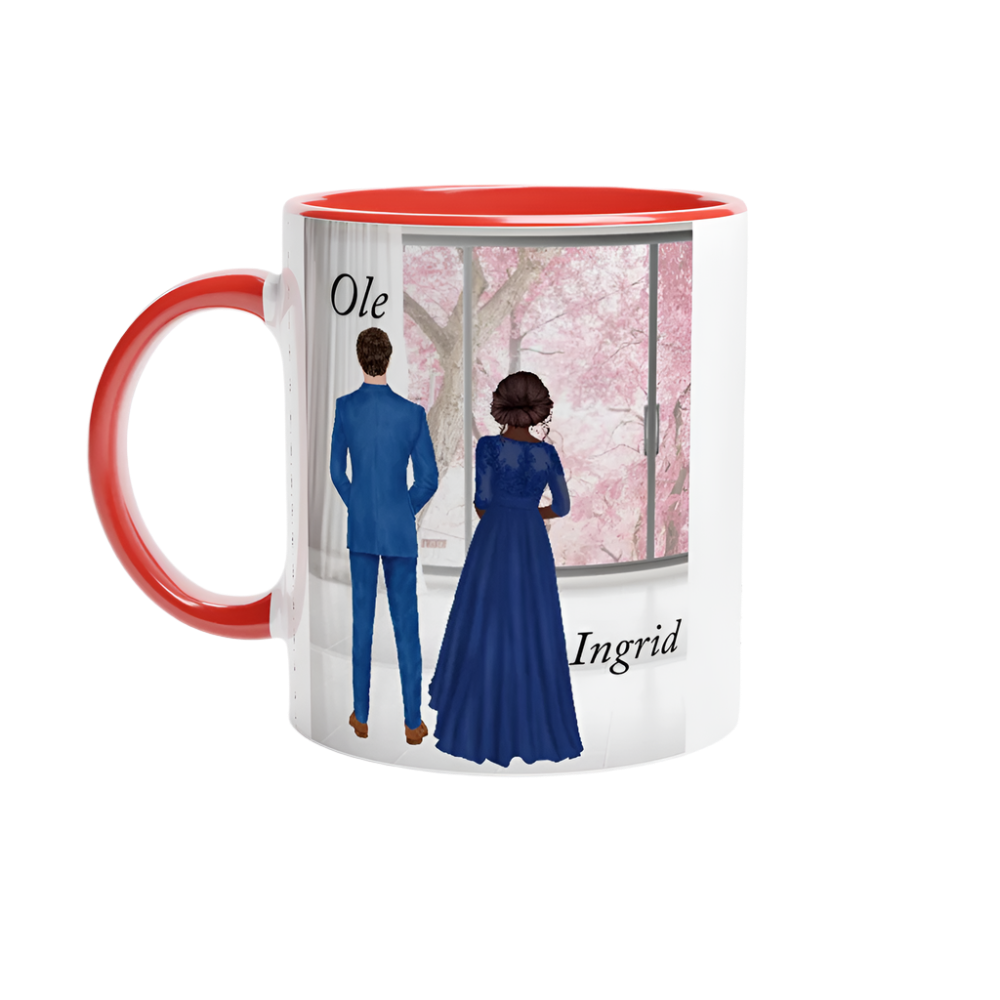 Tilpasset bryllups-keramikkkopp med farget innside - Trykk Uttrykk Print Material (Store description) #