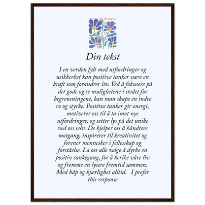 Personlig plakat i halvmatt papir med treramme – 29 inspirasjonsdesign - Trykk Uttrykk Print Material