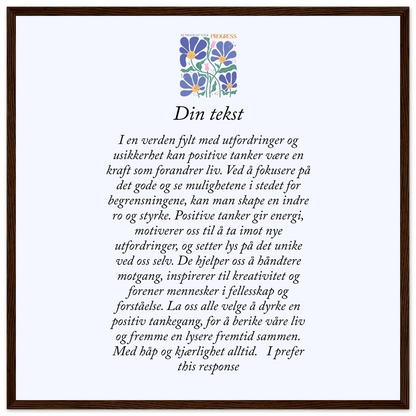 Personlig plakat i halvmatt papir med treramme – 29 inspirasjonsdesign - Trykk Uttrykk Print Material