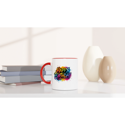 Keramikkkopp med farget innside – 95 bursdagsdesign  (11 oz) - Trykk Uttrykk Print Material