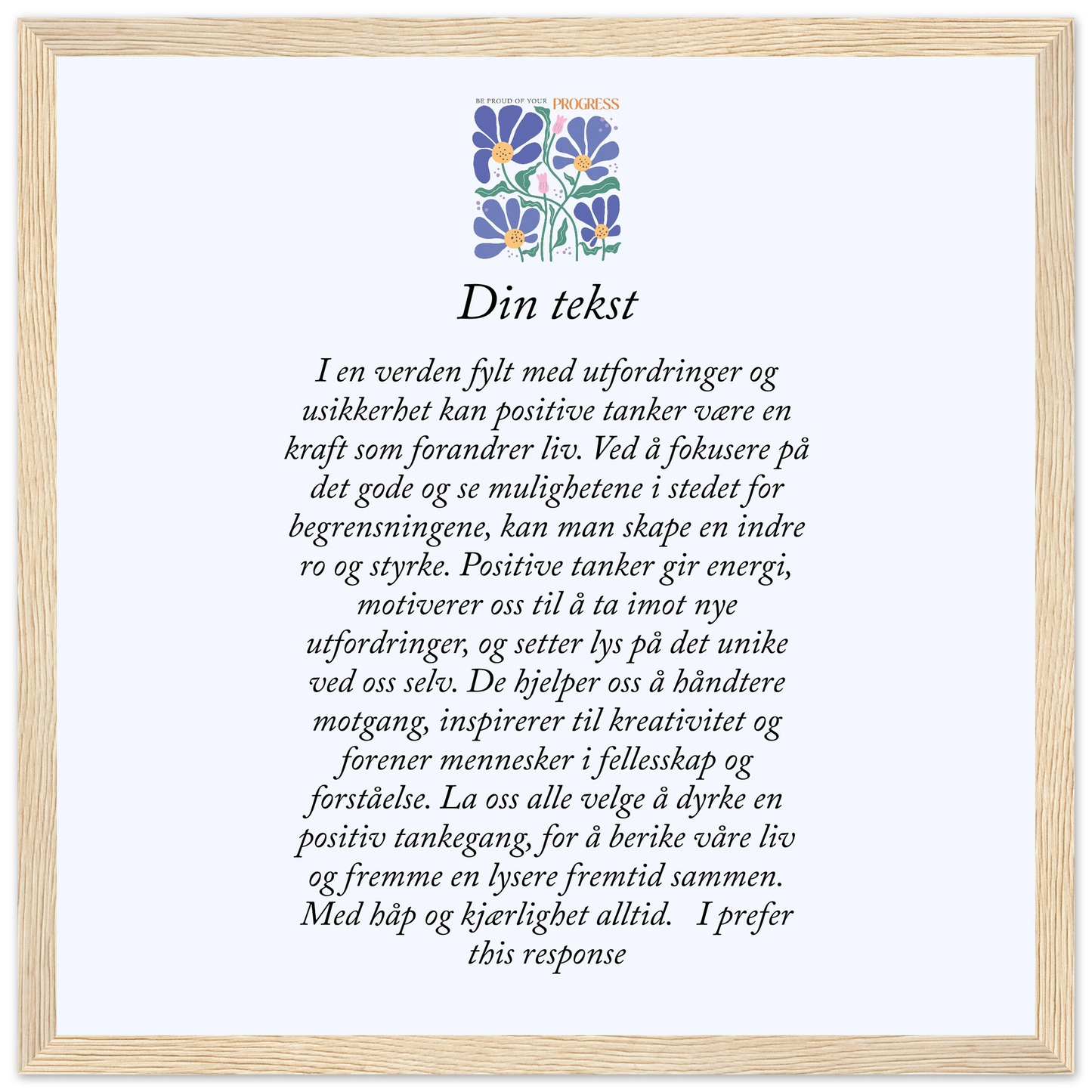 Personlig plakat i halvmatt papir med treramme – 29 inspirasjonsdesign - Trykk Uttrykk Print Material