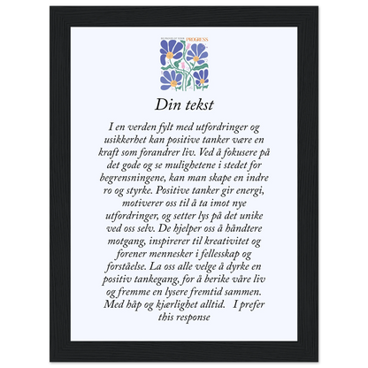 Personlig plakat i halvmatt papir med treramme – 29 inspirasjonsdesign - Trykk Uttrykk Print Material