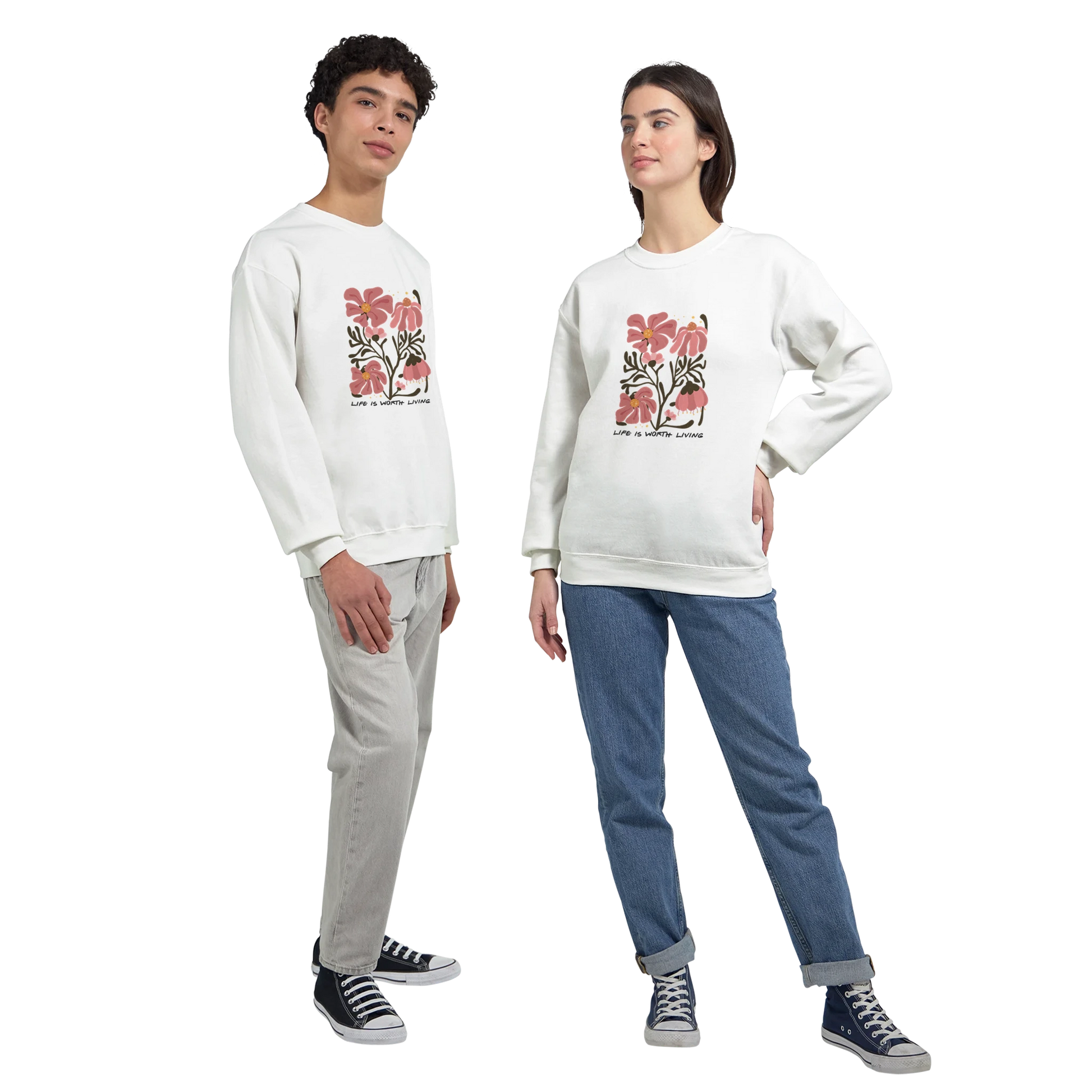 Klassisk unisex genser med rund hals – 29 inspirasjonsdesign - Trykk Uttrykk Print Material