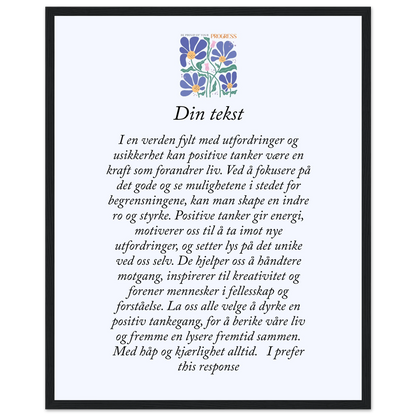 Personlig plakat i halvmatt papir med treramme – 29 inspirasjonsdesign - Trykk Uttrykk Print Material