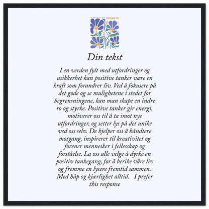 Personlig plakat i halvmatt papir med treramme – 29 inspirasjonsdesign - Trykk Uttrykk Print Material