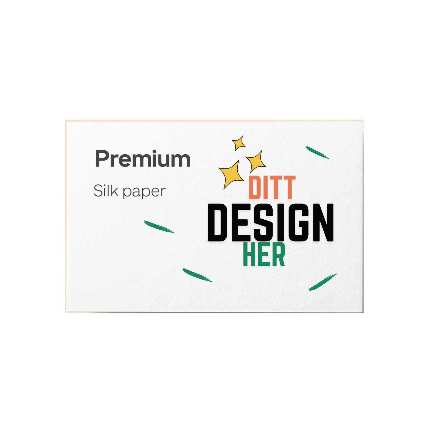 Premium silk papir - Trykk Uttrykk Print Material (Store description) #