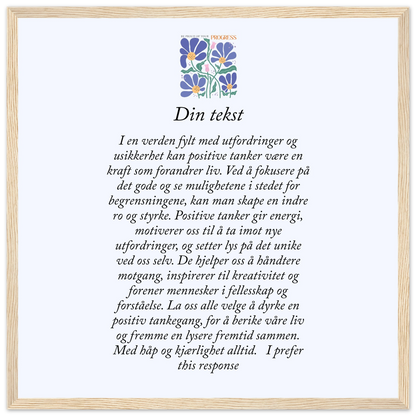 Personlig plakat i halvmatt papir med treramme – 29 inspirasjonsdesign - Trykk Uttrykk Print Material