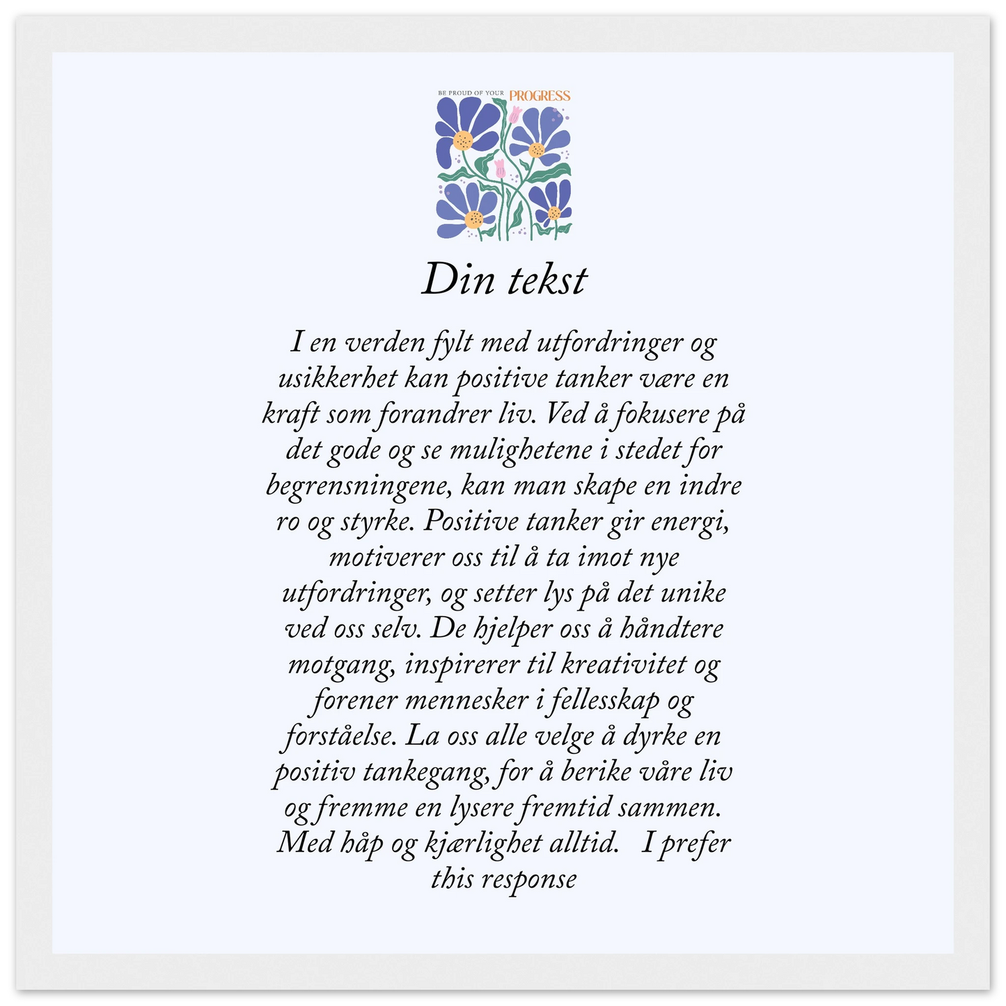 Personlig plakat i halvmatt papir med treramme – 29 inspirasjonsdesign - Trykk Uttrykk Print Material