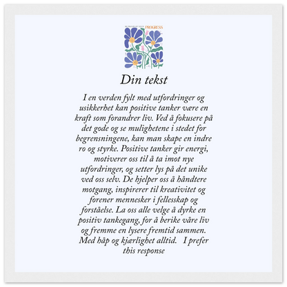 Personlig plakat i halvmatt papir med treramme – 29 inspirasjonsdesign - Trykk Uttrykk Print Material