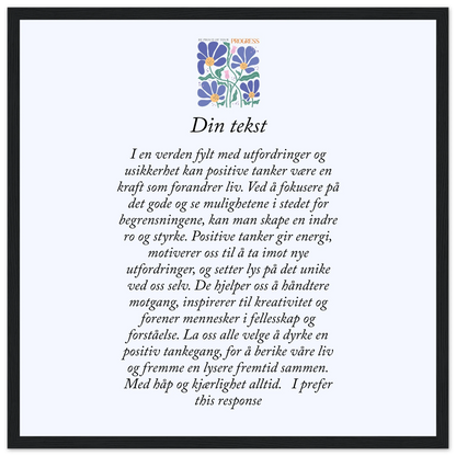 Personlig plakat i halvmatt papir med treramme – 29 inspirasjonsdesign - Trykk Uttrykk Print Material