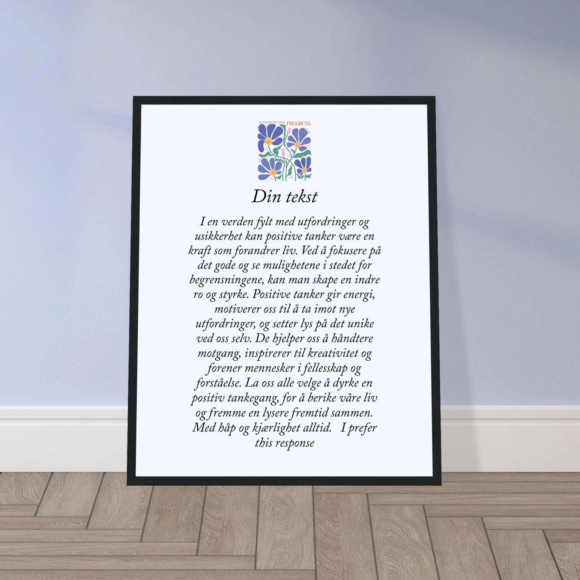 Personlig plakat i halvmatt papir med treramme – 29 inspirasjonsdesign - Trykk Uttrykk Print Material