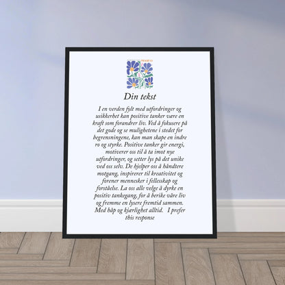 Personlig plakat i halvmatt papir med treramme – 29 inspirasjonsdesign - Trykk Uttrykk Print Material