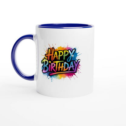 Keramikkkopp med farget innside – 95 bursdagsdesign  (11 oz) - Trykk Uttrykk Print Material