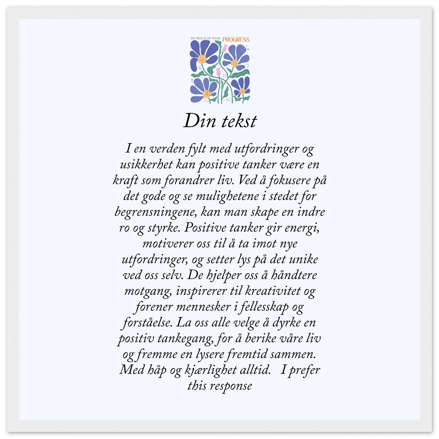Personlig plakat i halvmatt papir med treramme – 29 inspirasjonsdesign - Trykk Uttrykk Print Material