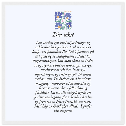 Personlig plakat i halvmatt papir med treramme – 29 inspirasjonsdesign - Trykk Uttrykk Print Material