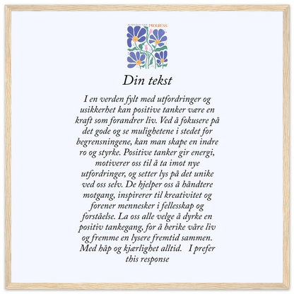 Personlig plakat i halvmatt papir med treramme – 29 inspirasjonsdesign - Trykk Uttrykk Print Material
