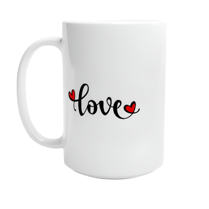 Hvit 15 oz keramikkopp – 40 Valentinsdesign - Trykk Uttrykk Print Material (Store description) #