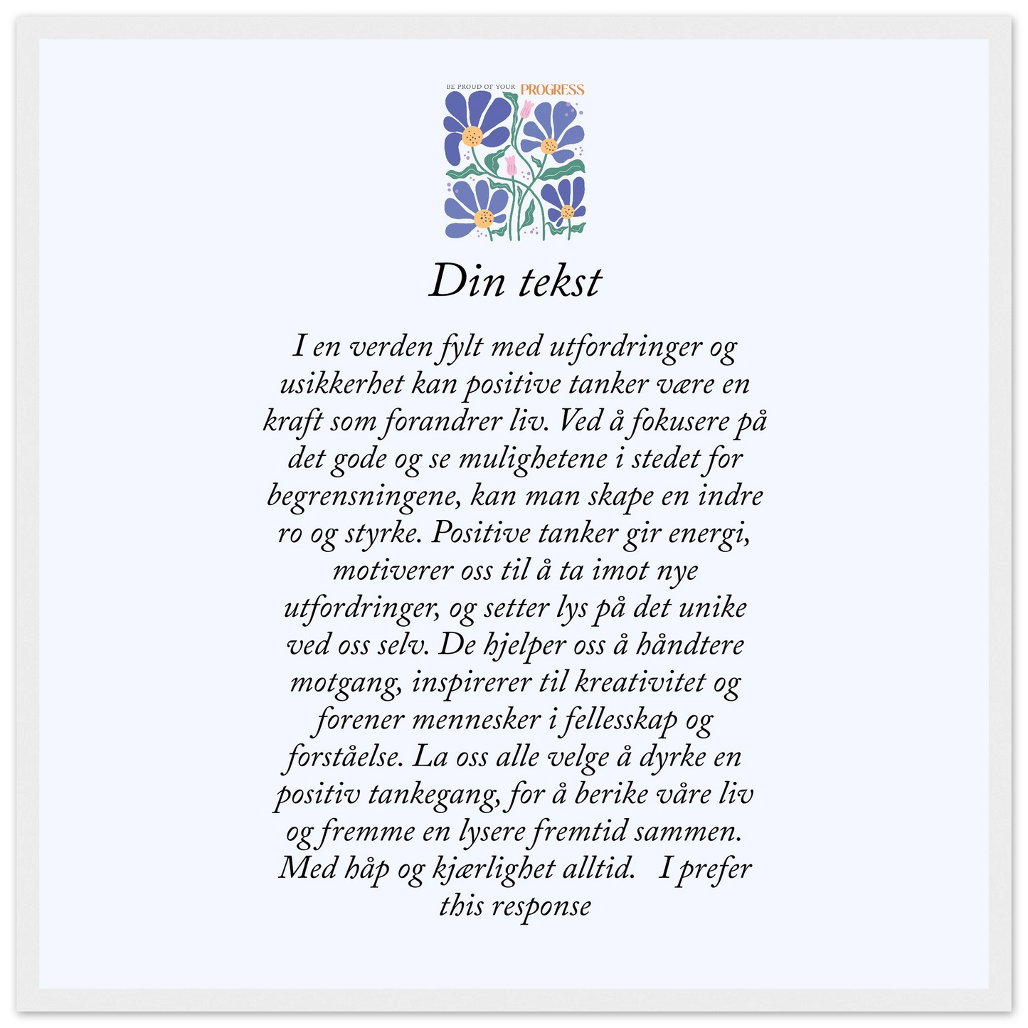 Personlig plakat i halvmatt papir med treramme – 29 inspirasjonsdesign - Trykk Uttrykk Print Material
