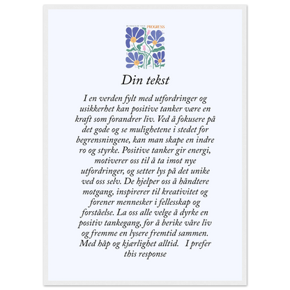 Personlig plakat i halvmatt papir med treramme – 29 inspirasjonsdesign - Trykk Uttrykk Print Material