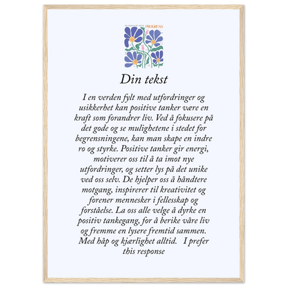 Personlig plakat i halvmatt papir med treramme – 29 inspirasjonsdesign - Trykk Uttrykk Print Material