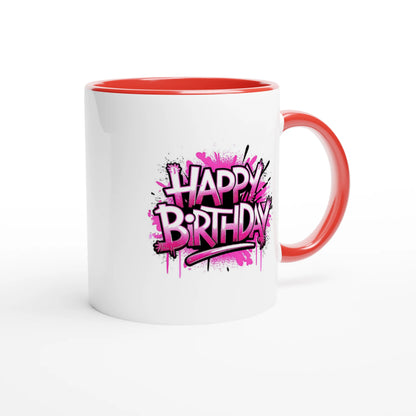 Keramikkkopp med farget innside – 95 bursdagsdesign  (11 oz) - Trykk Uttrykk Print Material