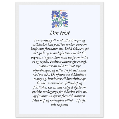Personlig plakat i halvmatt papir med treramme – 29 inspirasjonsdesign - Trykk Uttrykk Print Material