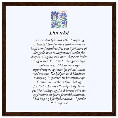 Personlig plakat i halvmatt papir med treramme – 29 inspirasjonsdesign - Trykk Uttrykk Print Material