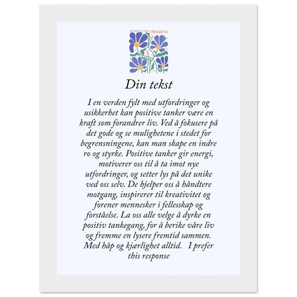 Personlig plakat i halvmatt papir med treramme – 29 inspirasjonsdesign - Trykk Uttrykk Print Material